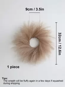 1 件人造蒲苇花环 12.6 英寸仿蒲苇花环装饰适用于家居波西米亚风墙壁装饰秋季装饰婚礼装饰、情人节、生日毕业礼物、秋季装饰、秋季 - 棕色 - 查看 2