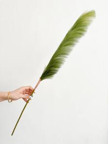 1入組人造草條 31.5''大型柔軟假花波霸裝飾的芦荟花草,可作為花瓶填充物,農舍家庭婚禮裝飾 - 綠色 - 查看 2