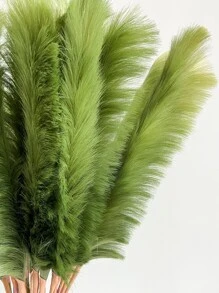 1入組人造草條 31.5''大型柔軟假花波霸裝飾的芦荟花草,可作為花瓶填充物,農舍家庭婚禮裝飾 - 綠色 - 查看 4
