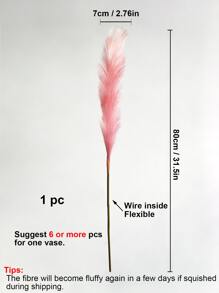 1 Giả Cỏ Pampas, Lớn Lông Tơ Nhân Tạo Bulrush Cỏ Sậy Cho Bình Chất Độn, Trang Trại Nhà Trang Trí Lễ Cưới - Hồng - Xem 6
