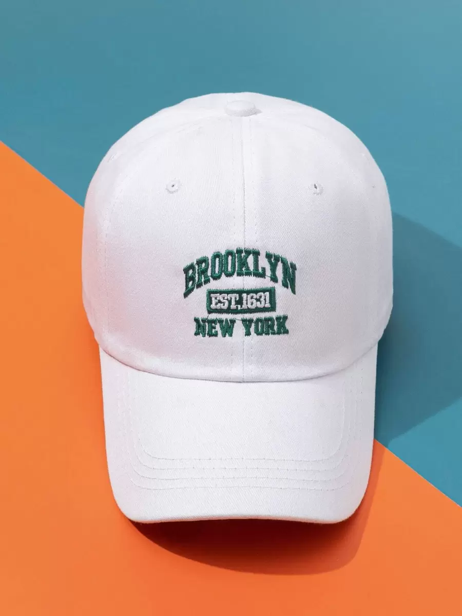 Mũ lưỡi trai unisex thêu logo Y2K BROOKLYN NEW YORK, chống nắng, thoáng khí, kiểu mũ trượt tuyết, lý tưởng cho các hoạt động ngoài trời hàng ngày, mùa hè, bãi biển, kỳ nghỉ. - trắng - Xem 1