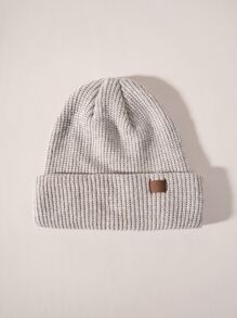Men Knit Beanie - Light Grey - View 1