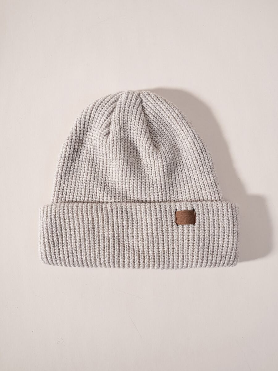 Men Knit Beanie - Light Grey - View 1