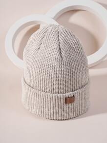 Men Knit Beanie - Light Grey - View 2