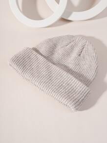 Men Knit Beanie - Light Grey - View 3