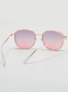 1 副男女通用圆形金属眼镜，适合户外旅行和街头风格的眼镜 - 查看 2