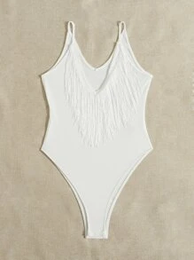 SHEIN Essnce 流蘇邊吊帶連體衣不附腰帶