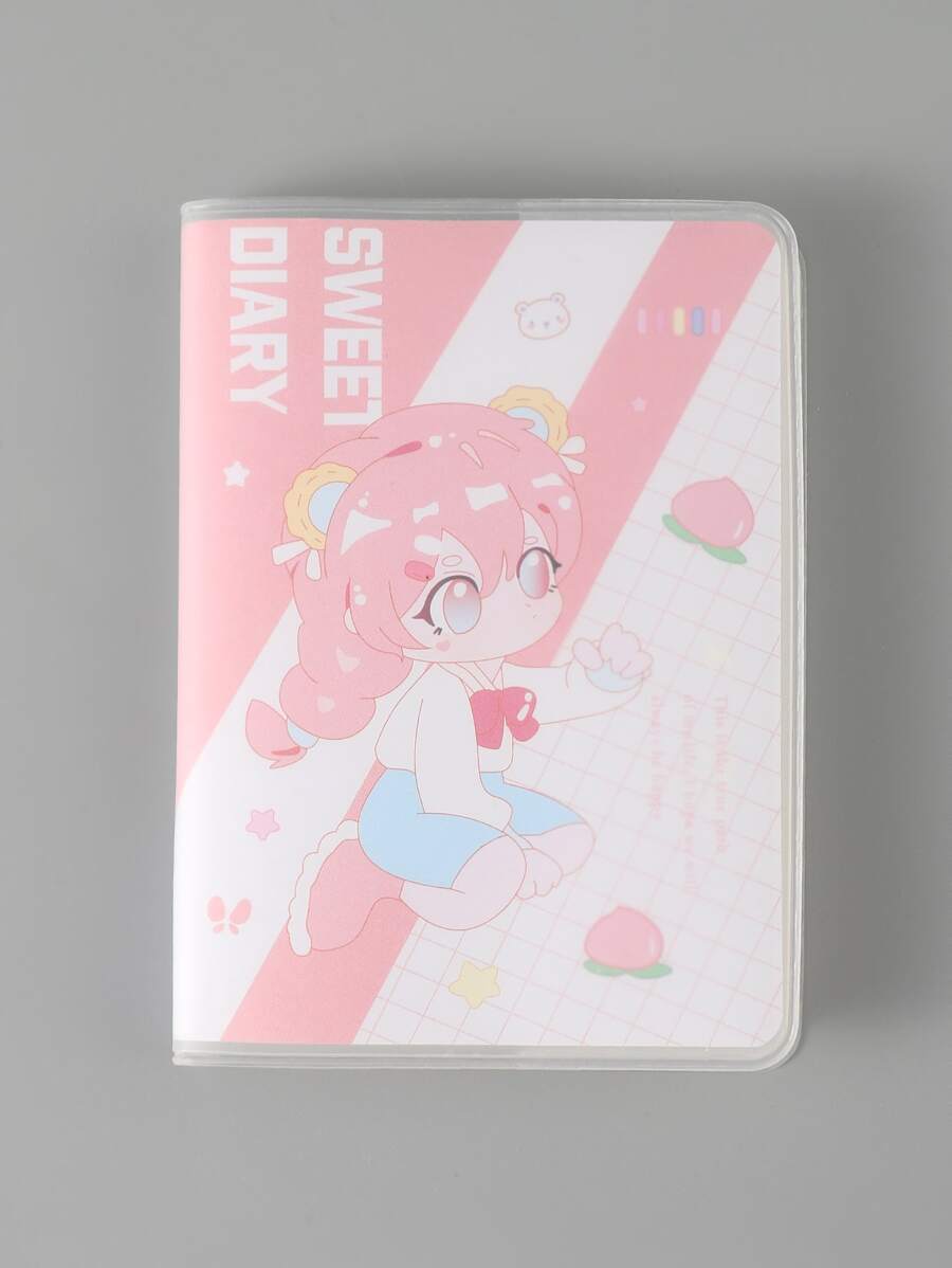 1入組卡通圖案便攜便簽簿 - 彩色 - 查看 1