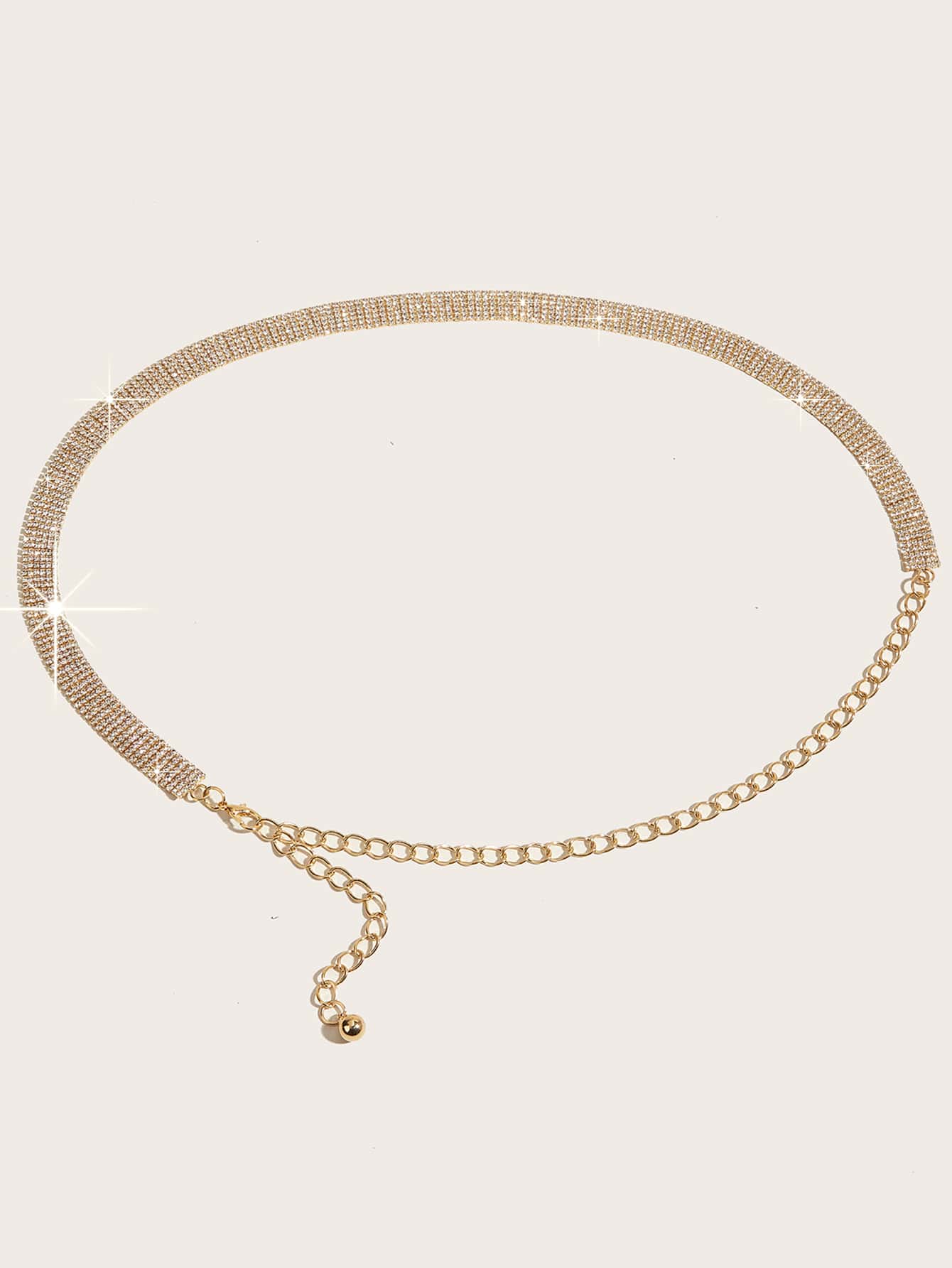 Cadena de cintura de 6 hilos de oro con strass, strass brillantes y lujosos, estilo minimalista elegante y sexy, accesorio para vestido, vestido de noche, adecuado para uso diario, viajes, versátil, reuniones con amigos, vacaciones, cena, fiesta nocturna, baile, regalo para amigos, regalo para la madre, regalo para la familia, regalo para la novia, regalo de cumpleaños, Navidad, Acción de Gracias, regalo del Día de San Valentín - Dorado - Ver 1