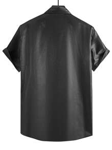 Manfinity AFTRDRK Men Button Up Satin Shirt - Black - View 2