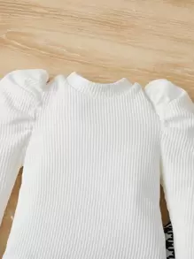 SHEIN 嬰兒女孩格瓦拉袖t恤及八字褲 - 黑與白 - 查看 3