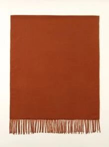 1入組時尚優雅素色女士圍巾,多用途 - 鏽棕色 - 查看 2