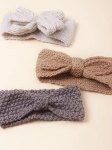 3pcs/Set Baby Bow Headbands, Warm Stretchy For Holidays & Parties, Autumn/Winter Love Valentine - Multicolor - View 5