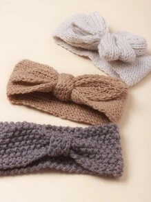 3pcs/Set Baby Bow Headbands, Warm Stretchy For Holidays & Parties, Autumn/Winter Love Valentine - Multicolor - View 7