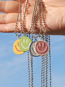 4入組卡通臉吊墜項鏈銅首飾類 - 彩色 - 查看 1