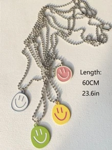 4入組卡通臉吊墜項鏈銅首飾類 - 彩色 - 查看 5