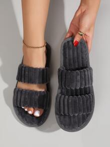 Minimalist Bedroom Slippers - Dark Grey - View 1