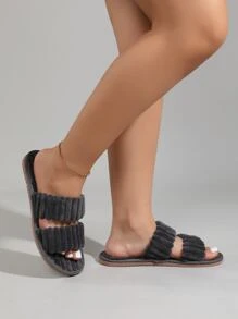 Minimalist Bedroom Slippers - Dark Grey - View 4