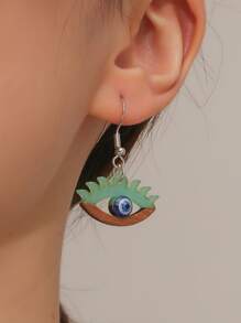 Evil Eye Drop Earrings - Multicolor - View 1