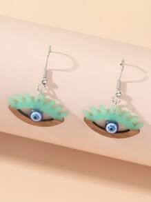 Evil Eye Drop Earrings - Multicolor - View 2