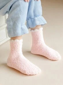 Toddler Girls Contrast Panel Crew Socks - Pink - View 1