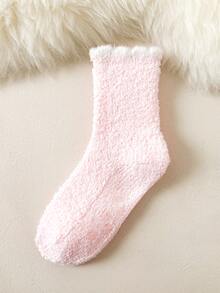 Toddler Girls Contrast Panel Crew Socks - Pink - View 4