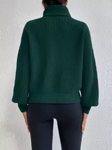 Celisse Rib-knit Turtleneck Drop Shoulder Jumper