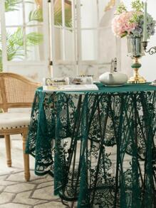 Khăn trải bàn ren hoa - Màu xanh lá cây đậm - Xem 5