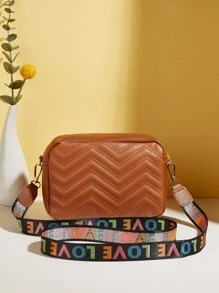 防水、輕巧、商務休閒迷你 V 型金屬裝飾方形包適合青少年女大學生、菜鳥和白領，非常適合辦公室、大學、工作、商務、通勤 - 棕色 - 查看 6