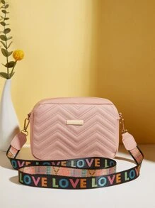 Waterproof,Lightweight,Business Casual Mini Chevron Metal Decor Square Bag For Teen Girls Women College Students,Rookies & White-collar Workers Perfect for Office,College,Work ,Business,Commute - Pink - View 5