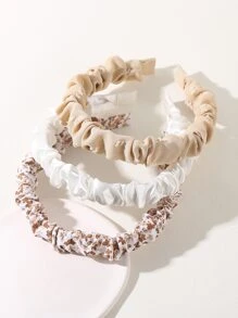 3pcs Ditsy Floral Print Ruffle Headband Boho,Hairband,Hair Hoop Headbands Hair Accessories Head Accessories - Multicolor - View 2