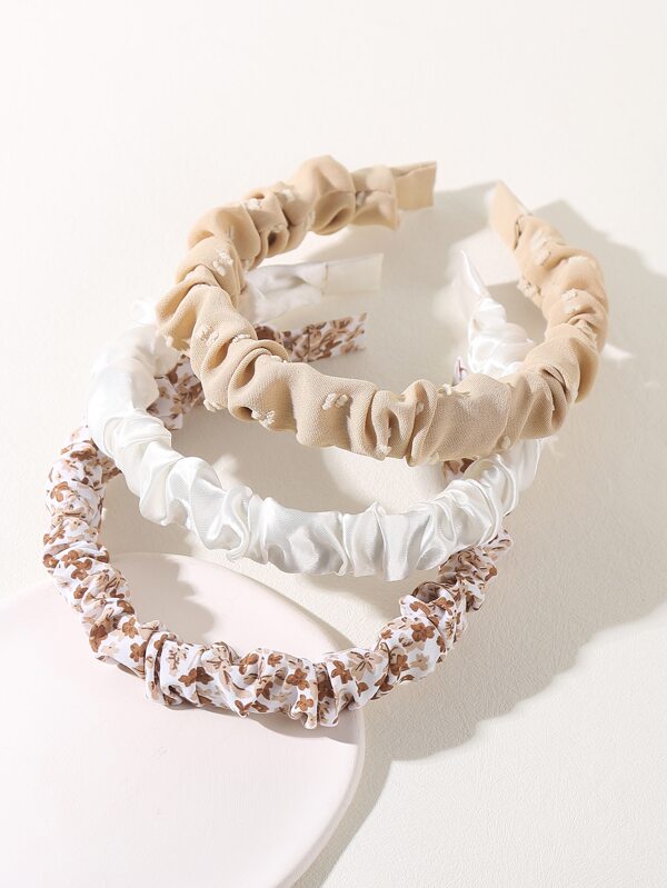 3pcs Ditsy Floral Print Ruffle Headband Boho,Hairband,Hair Hoop Headbands Hair Accessories Head Accessories