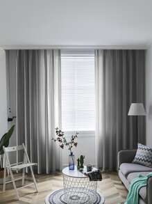 素色單片窗簾 - 灰色 - 查看 1