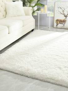 1入組柔軟毛絨小地毯厚毛絨地毯適用於客廳和臥室地板家居裝飾