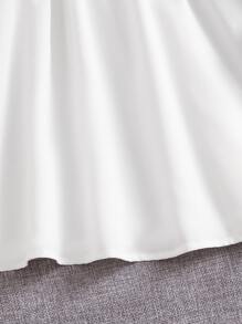 SHEIN 女孩荷葉袖襯衫連衣裙和小熊印花吊帶上衣 - 白色 - 查看 4