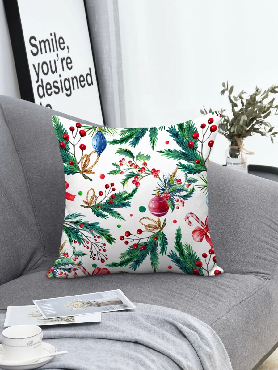Christmas Pattern Cushion Cover Without Filler - Multicolor - View 1