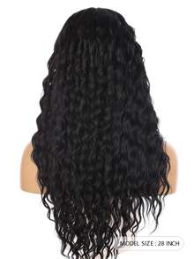 13*1 T-Part Lace Long Curly Synthetic Wig - Black - View 2