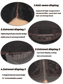 13*1 T-Part Lace Long Curly Synthetic Wig - Black - View 6