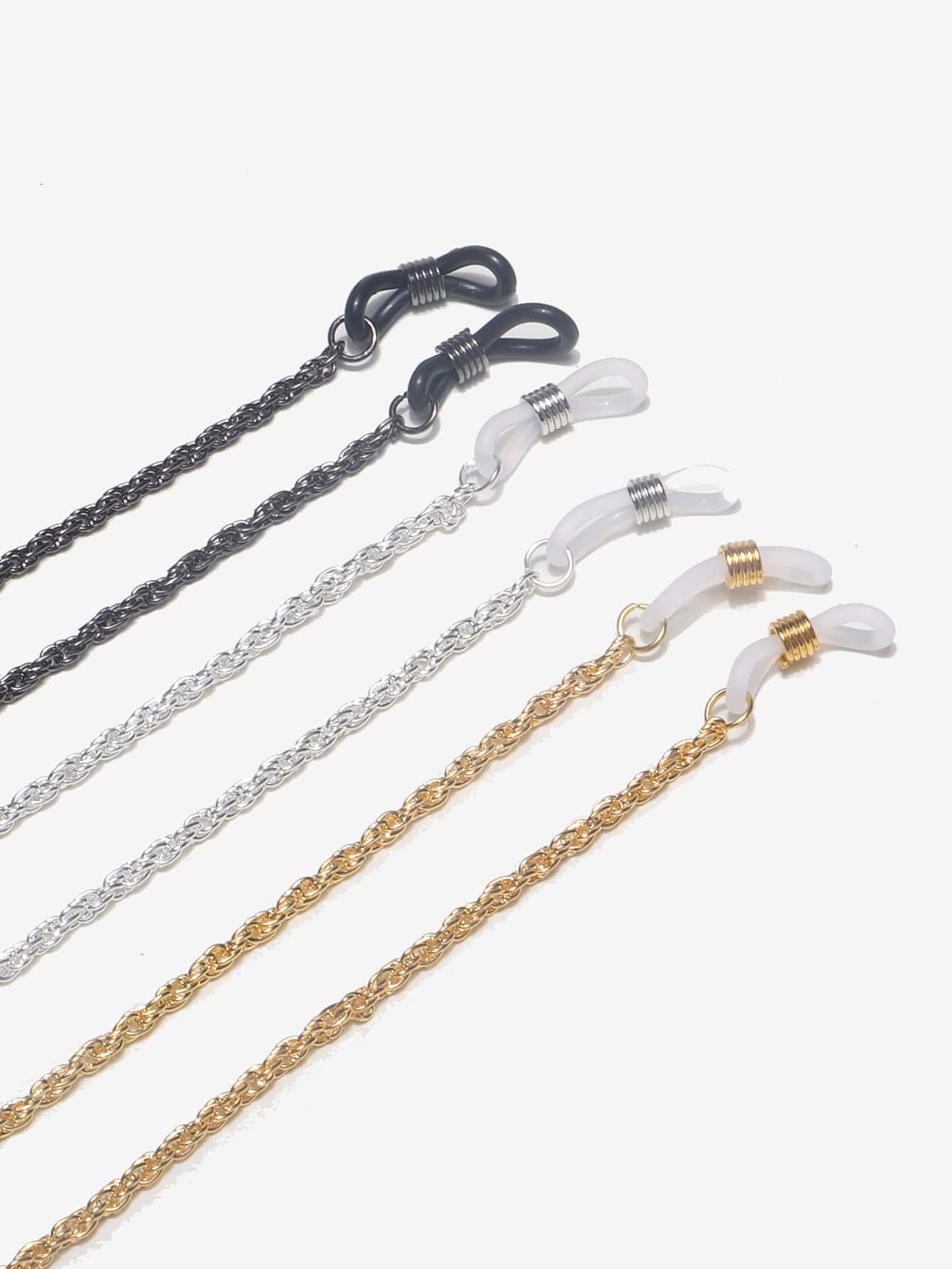 Elegant 3pcs Women Metal Glasses Chain Glasses Accessories For Women