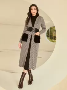 Mulvari 滿版印花口袋貼布開門襟腰帶外套 - 彩色 - 查看 1