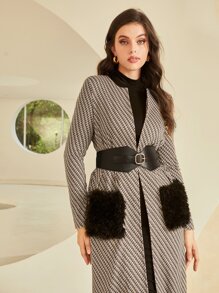 Mulvari 滿版印花口袋貼布開門襟腰帶外套 - 彩色 - 查看 4