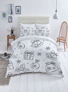 Christmas Pattern Duvet Cover Set Without Filler - Multicolor - View 1