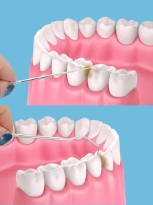 不銹鋼牙籤口袋套裝便攜式牙線簽可重複使用金屬牙籤牙齒清潔套件帶鑰匙扣架適合戶外野餐露營旅行 - 銀色 - 查看 3