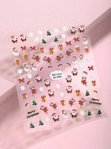 Beauty Sticker Christmas 1sheet Santa Claus Pattern Nail Art Sticker - Multicolor - View 5
