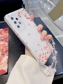 Flower Print Clear Phone Case With Lanyard - Multicolor - View 4