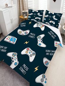 Cartoon Graphic Duvet Cover Set Without Filler - Multicolor - View 2