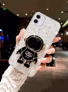 宇航員支架閃爍流星手機殼，適用於iPhone 15/14/13/12/11 - 彩色 - 查看 1