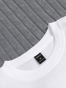 Manfinity Men Fish & Slogan Graphic Drop Shoulder Sweatshirt - White - View 5