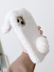 3D Rabbit Design Fluffy Phone Case - White - View 7