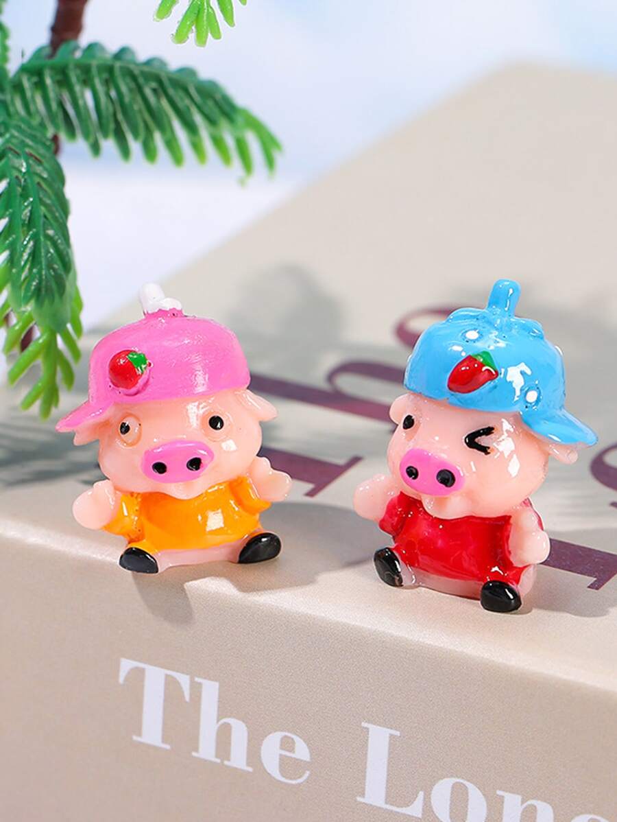 2pcs Cartoon Animal Shaped Decoration Craft - Multicolor - View 1